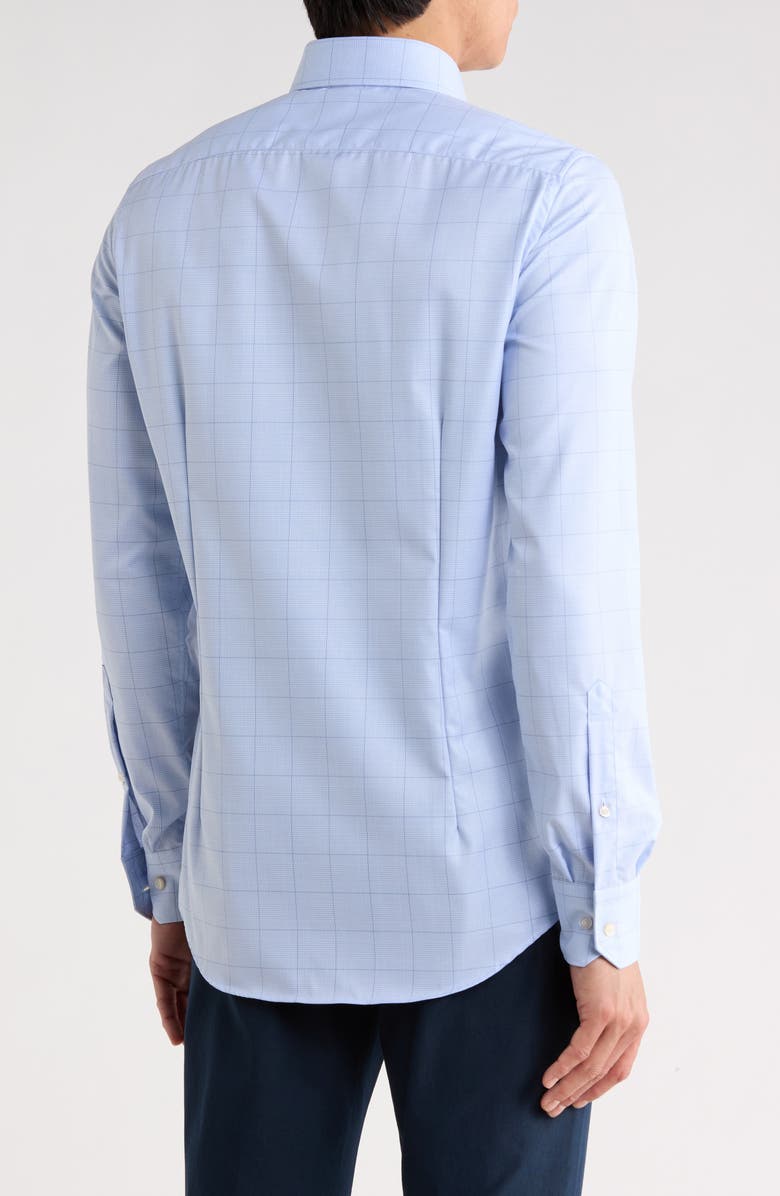 Emanuel Berg Traveller Plaid Modern Fit Dress Shirt, Alternate, color, Bright Blue
