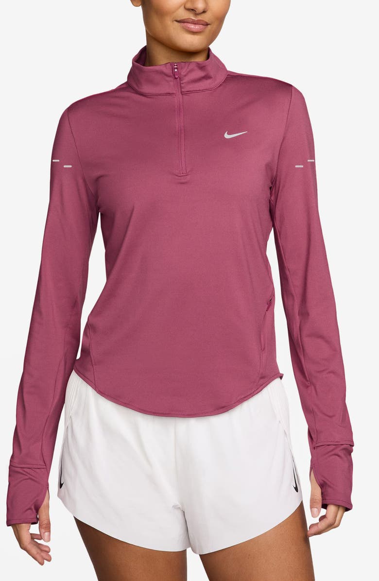 Nike Swift Dri-FIT UV Half Zip Running Top, Main, color, Sweet Beet/ Reflective Silver