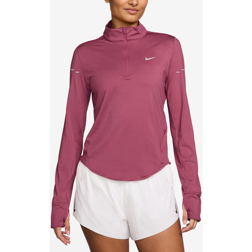 Nike Swift Dri-fit Uv Half Zip Running Top In Pink