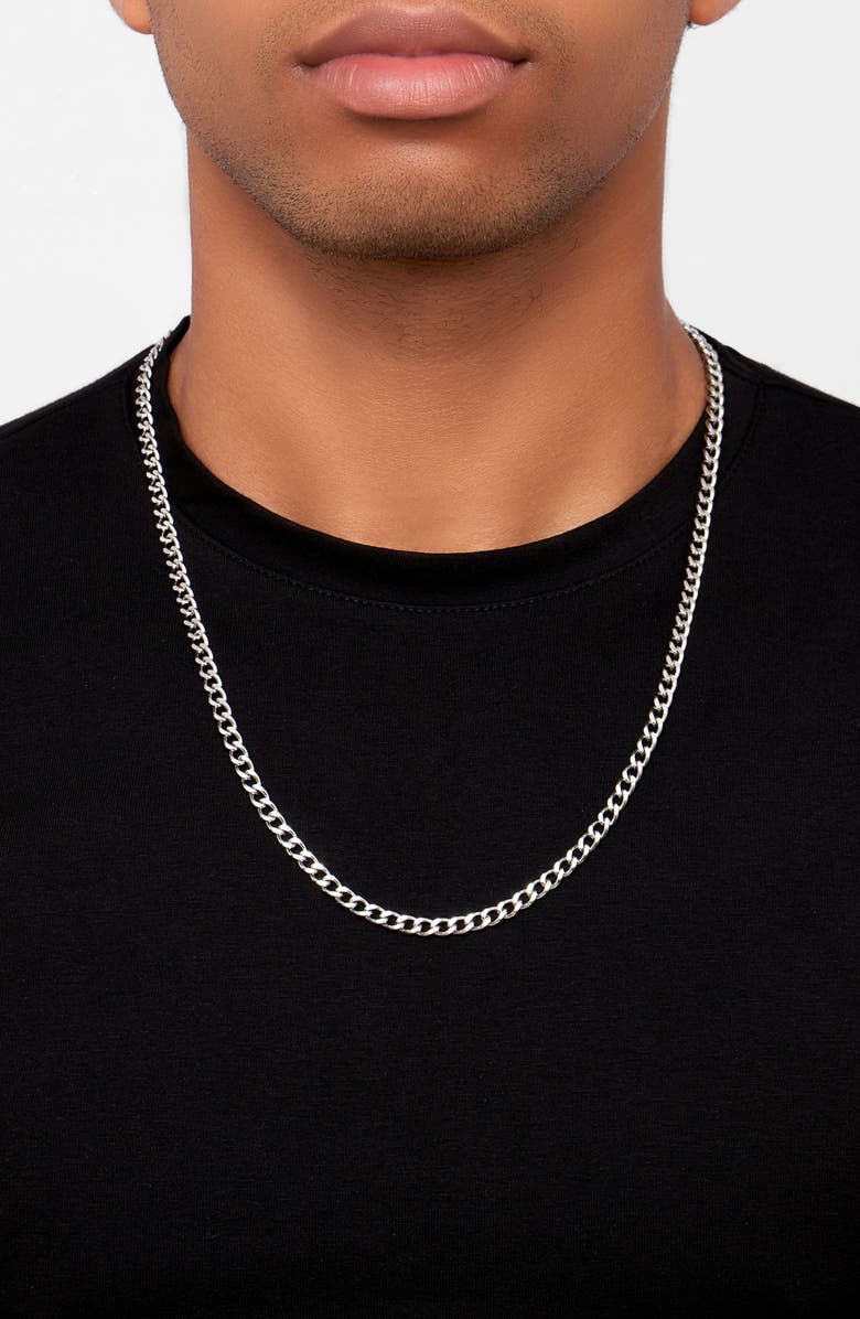 Adornia Men's Set of 2 Curb Chain Necklaces, Alternate, color, Silver