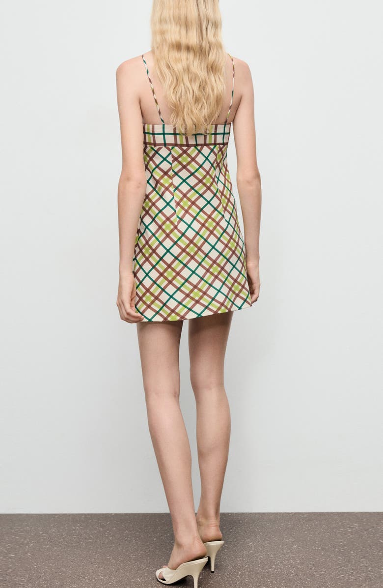 MANGO Check Minidress, Alternate, color, Off White