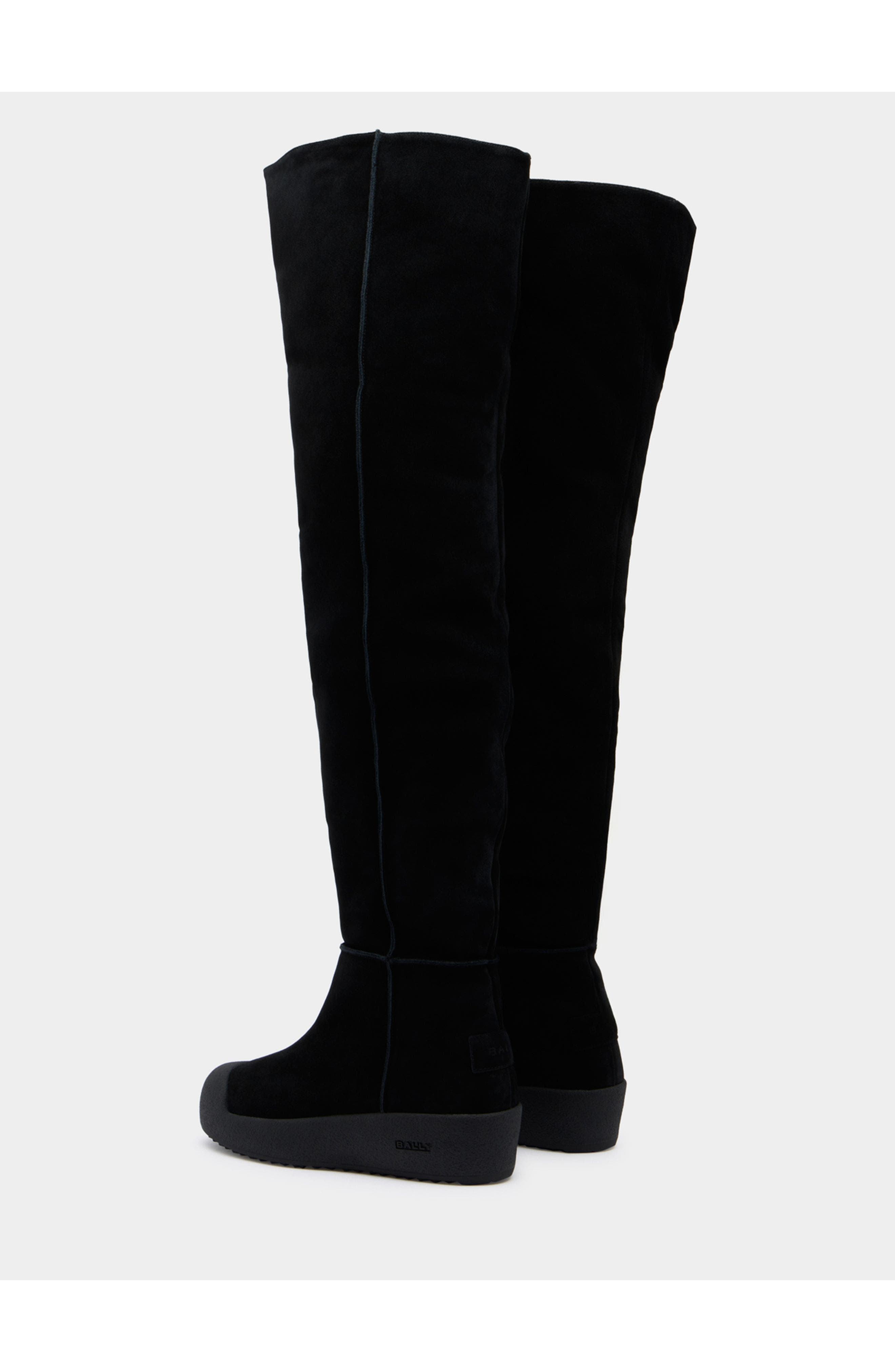 Bally Curling Over-the-knee Boot, Alternate, color, Black