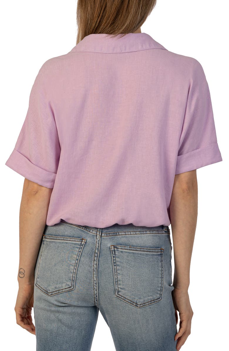 KUT from the Kloth Rebel Knot Front Linen Blend Top, Alternate, color,