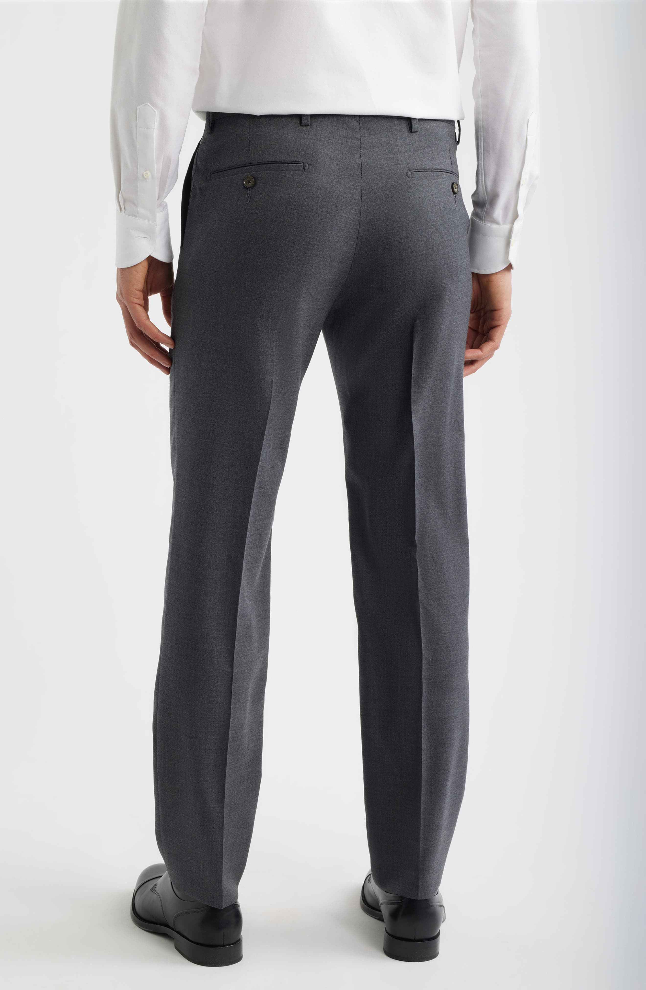 Flat Front Tropical Weight Wool Dress Pants - image 2