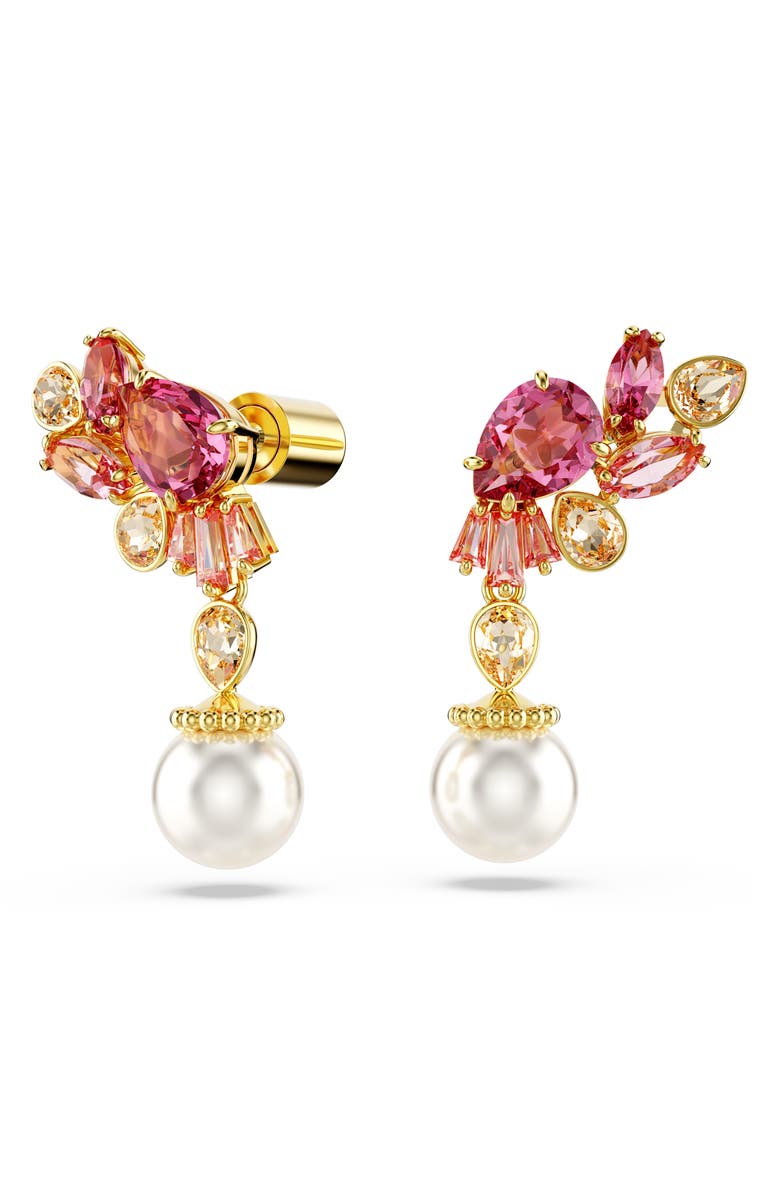 Swarovski Gema Zirconia & Imitation Pearl Drop Earrings, Alternate, color, 