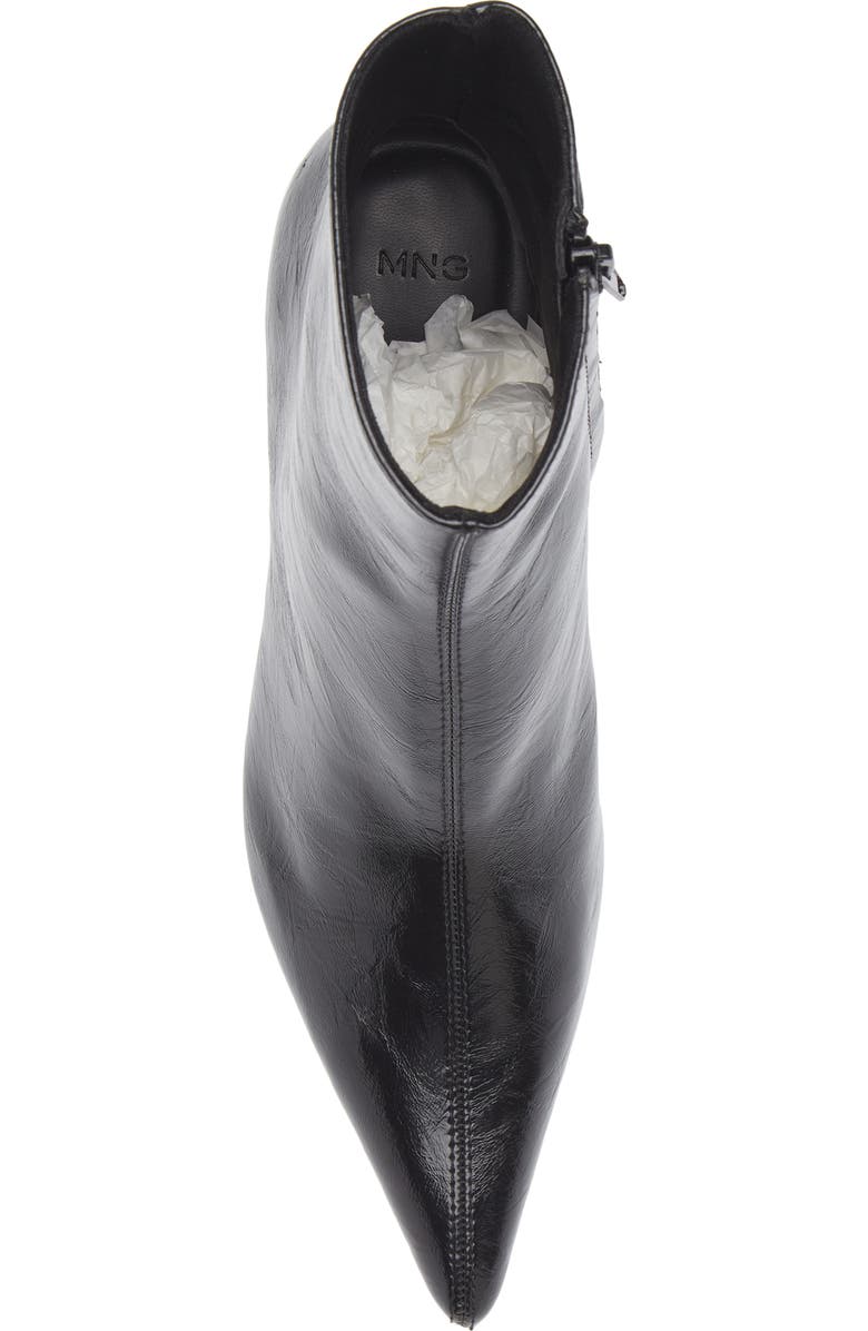 MANGO Valle Pointed Toe Bootie, Alternate, color, Black