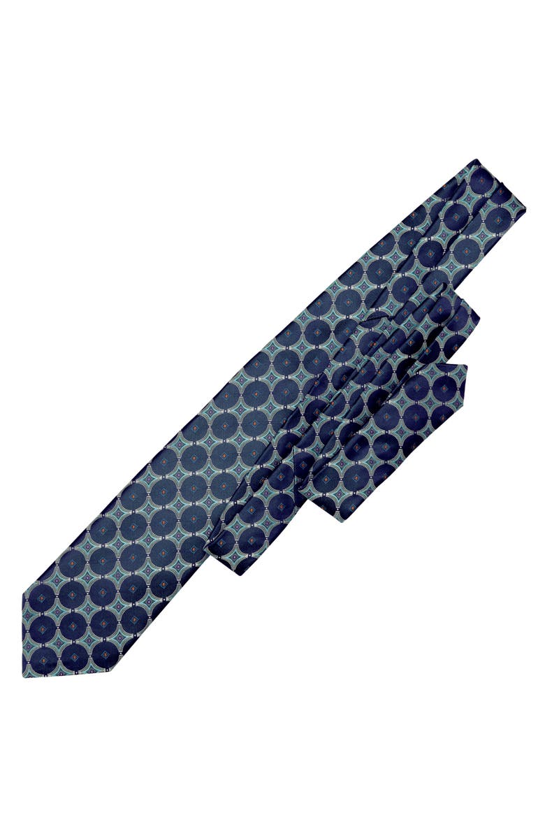 Elizabetta Zuccari - Extra Long Silk Jacquard Tie for Men, Alternate, color, Sea Blue