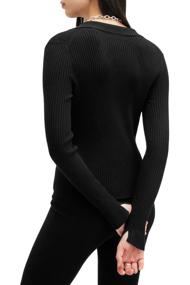Cruz Ribbed Cardigan, Alternate, color, BLACK