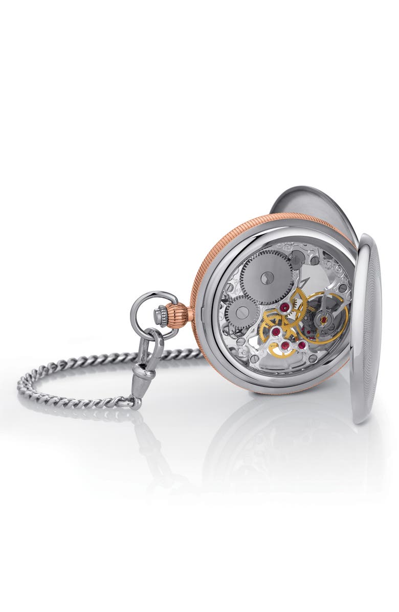 Tissot Bridgeport Mechanical Pocket Watch, 47mm, Alternate, color, Silver/ Rose Gold