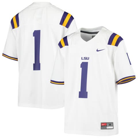 Youth Nike #1 White LSU Tigers Untouchable Football Jersey
