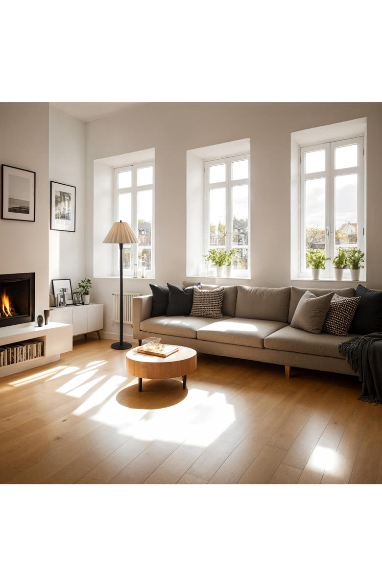 ADESSO LIGHTING Scallop Floor Lamp, Alternate, color, Black