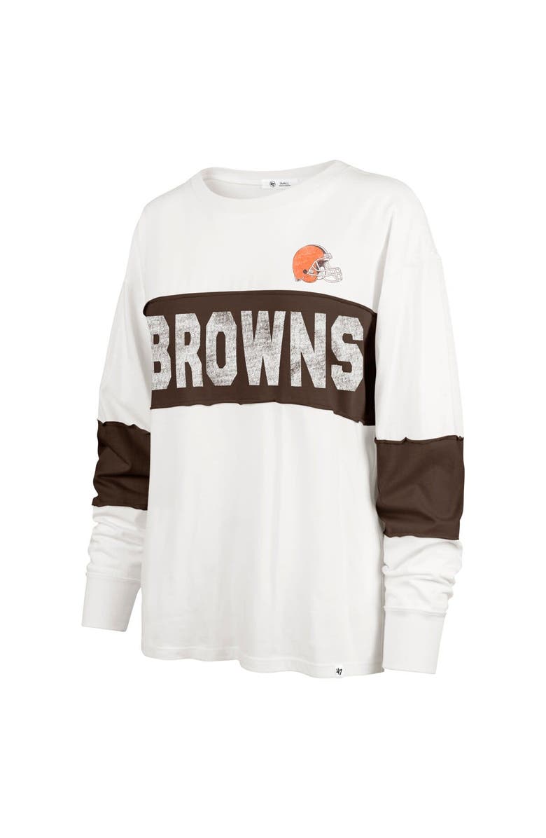 '47 Women's '47 Cream Cleveland Browns Clubhouse Pride Taylor Long Sleeve T-Shirt, Alternate, color, Cream