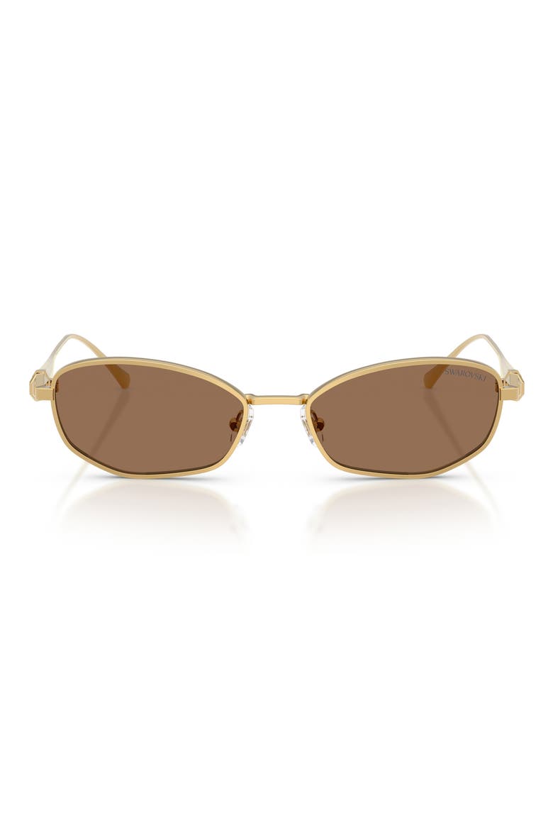 55mm Pillow Sunglasses, Main, color, GOLD / DARK BROWN