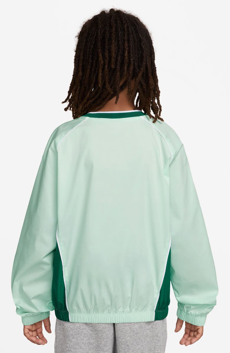 Nike Kids' Oversize Raglan Sleeve Cotton Blend Sweatshirt, Alternate, color, Barely Green/ Malachite