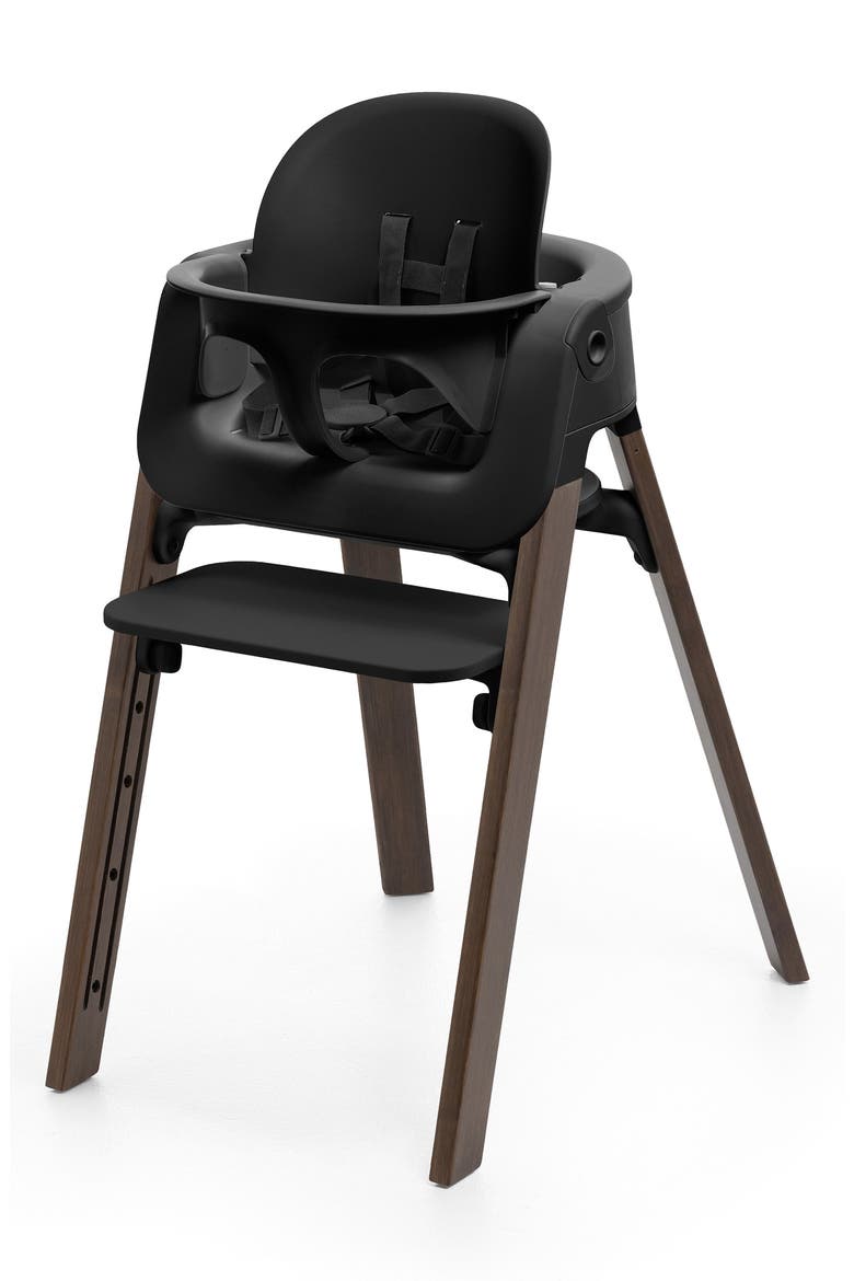 Steps High Chair, Alternate, color, BLACK / WARM BROWN