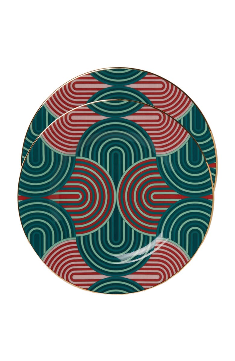 La DoubleJ Dessert Plates Set Of 2 Slinky Verde Green, Main, color, Slinky Verde Green