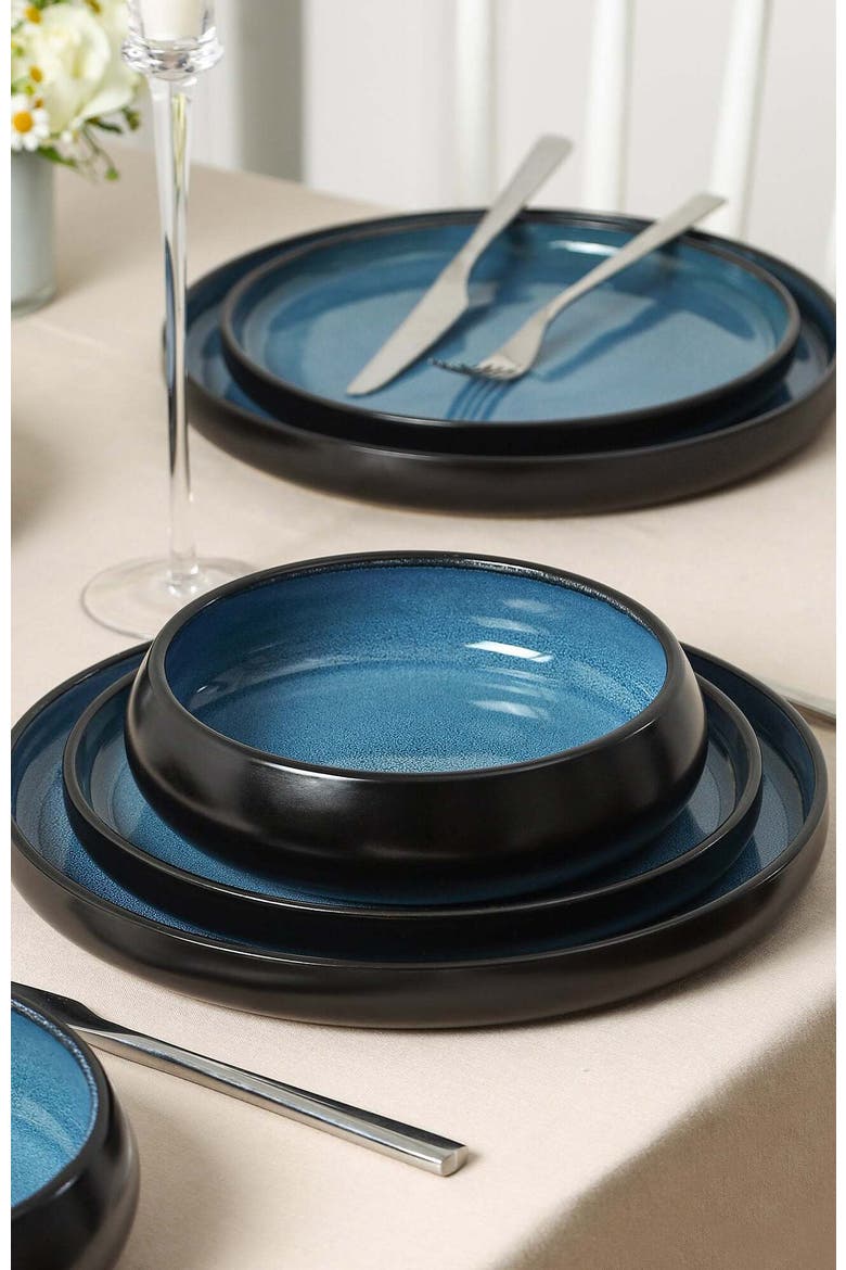 Lagoon Stoneware 24-Piece Dinnerware Set, Alternate, color, Blue