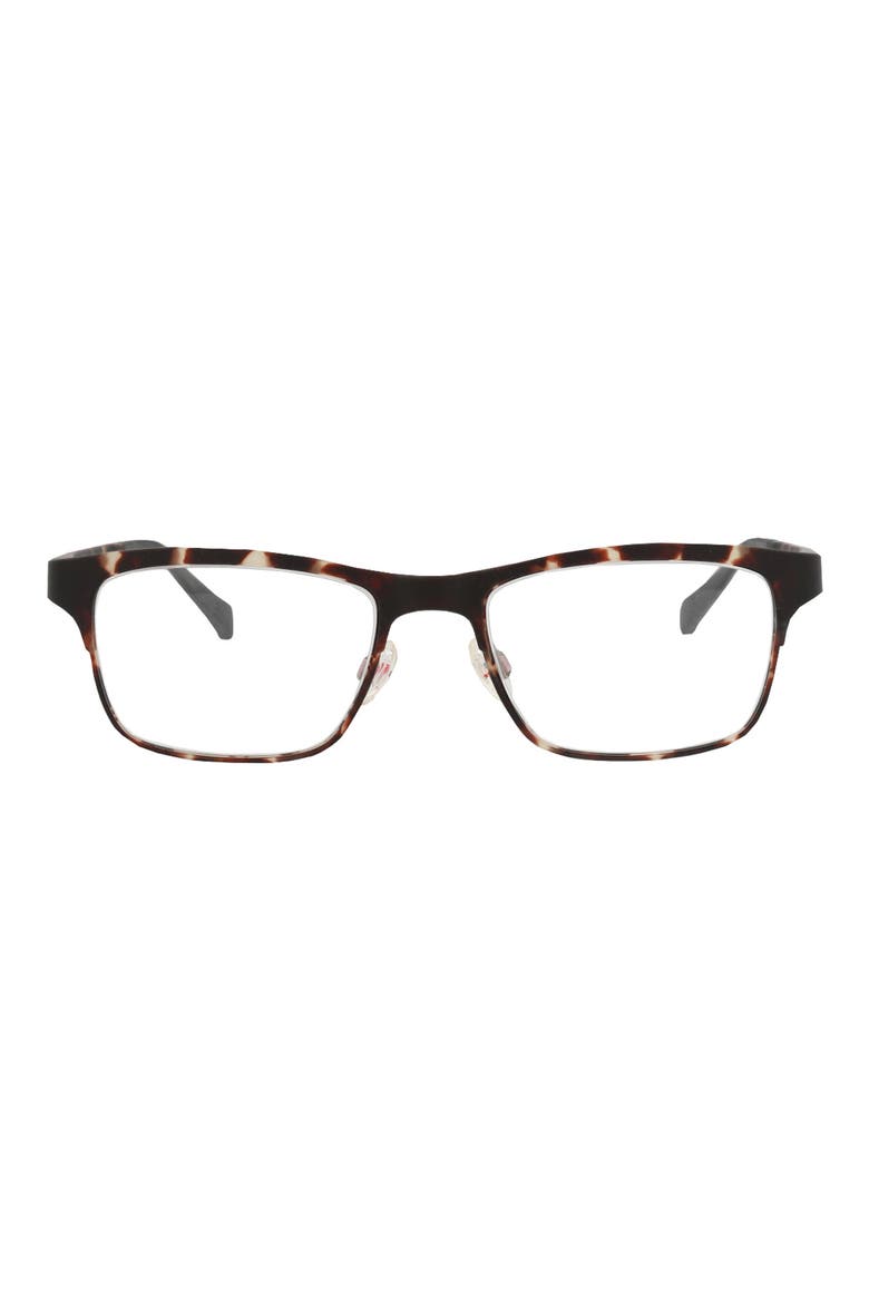 51mm Rectangular Optical Glasses, Main, color, TORTOISE TORTOISE TRANSPARENT