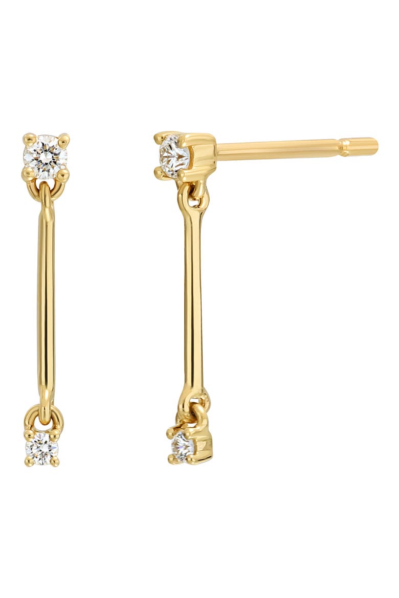 Icon Diamond Linear Drop Earrings (Nordstrom Exclusive), Main, color, 18K YELLOW GOLD