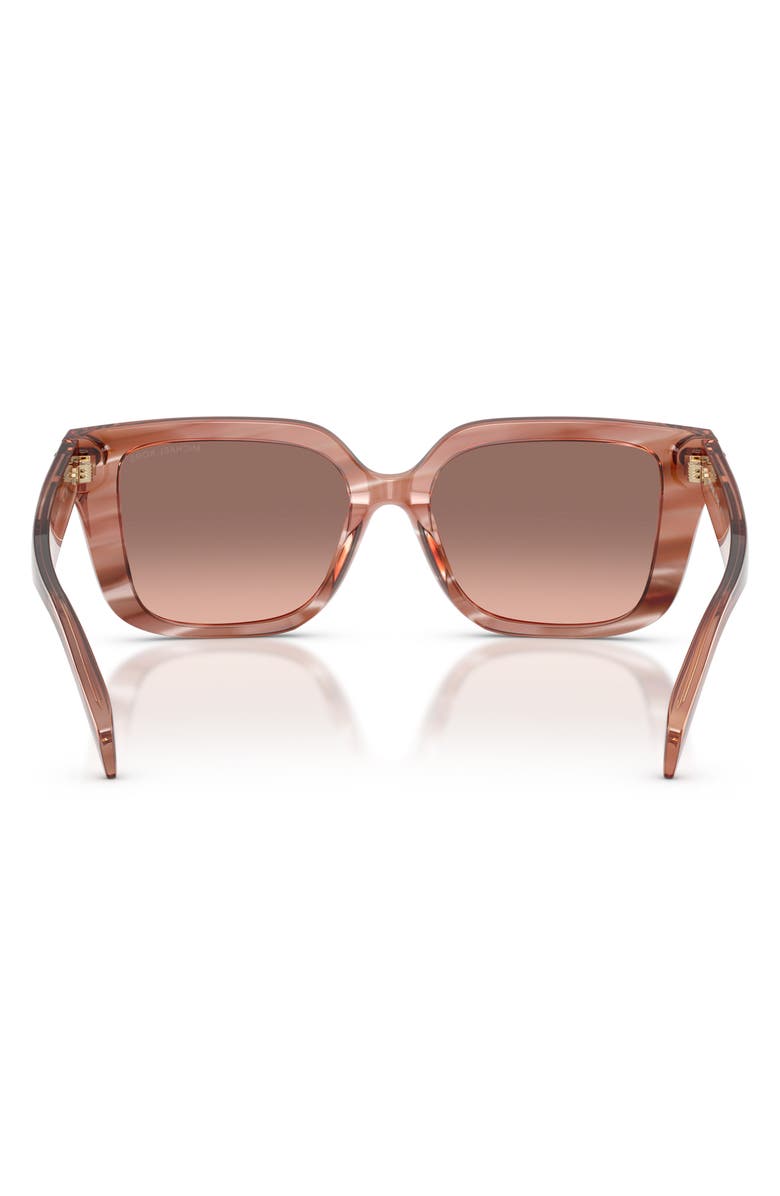 Michael Kors 52mm Santo Domingo Embellished Gradient Square Sunglasses, Alternate, color, Pink Horn / Brown Pink