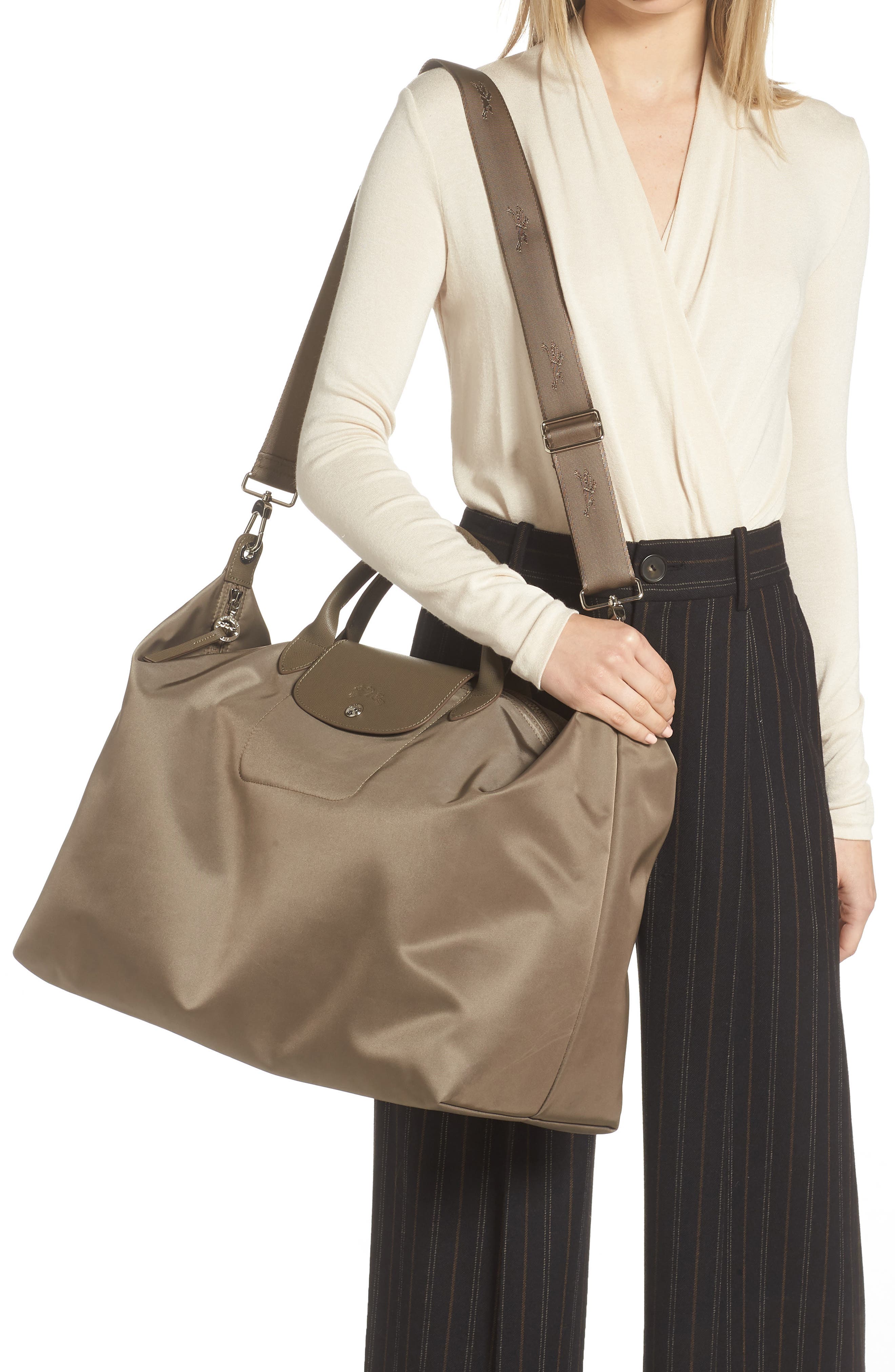 Large Le Pliage Neo 18-Inch Nylon Travel Bag, Alternate, color, TAUPE