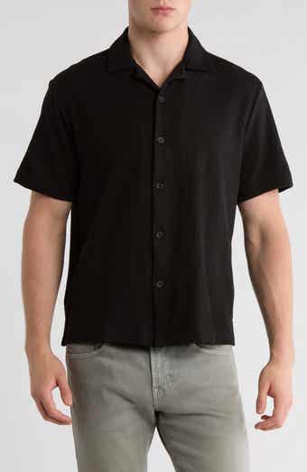 DENIM AND FLOWER Relaxed Fit Textured Camp Shirt