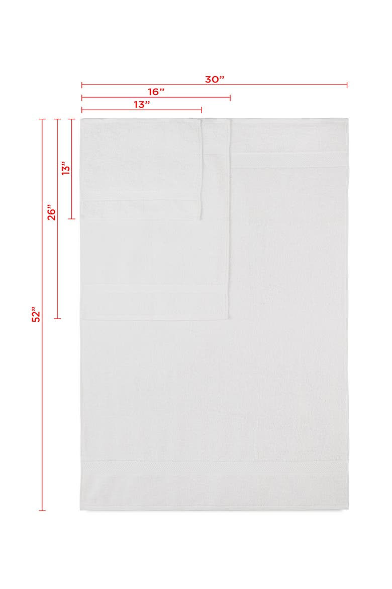 Ringspun 6-Piece Bath Towel Set, Alternate, color, OPTICAL WHITE