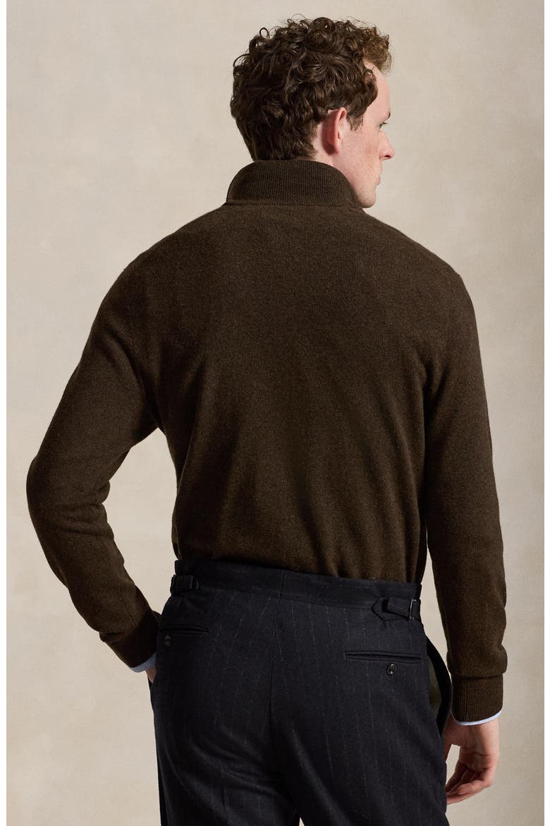 Regular Fit Wool Quarter Zip Sweater, Alternate, color, BROWN