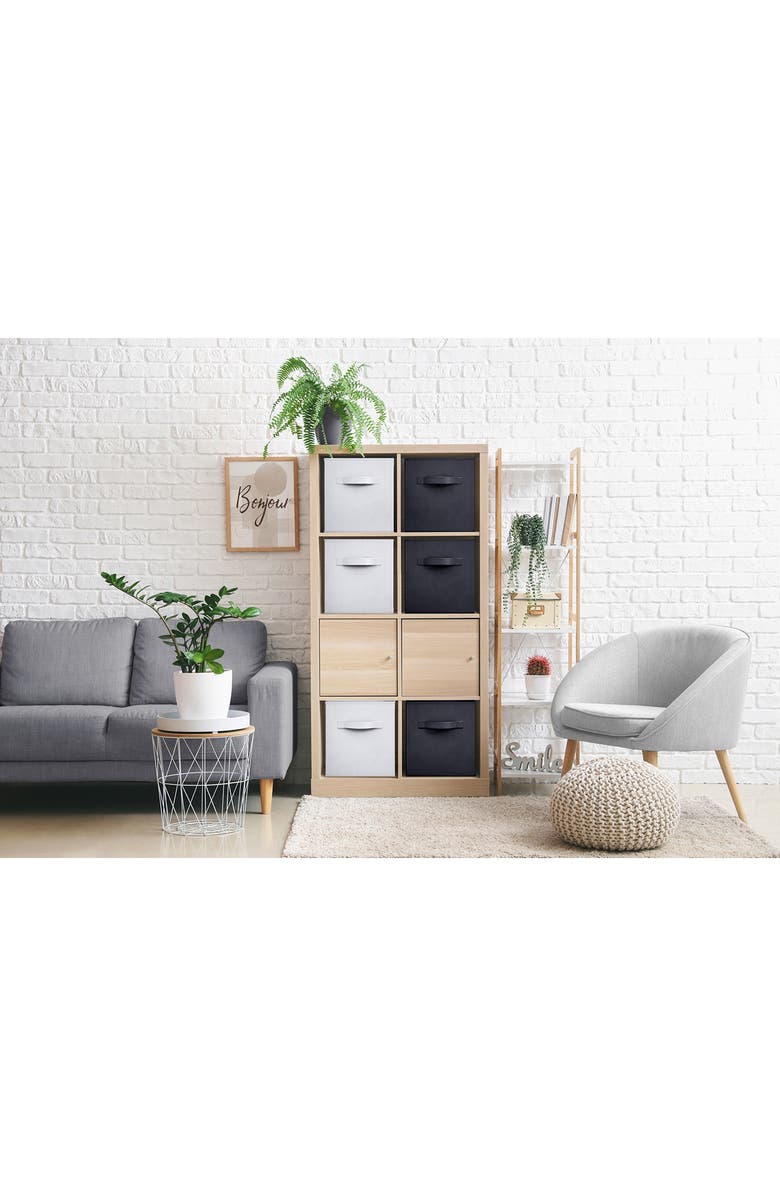 SORBUS 6-Pack Collapsible Storage Cubes, Alternate, color, Black And White