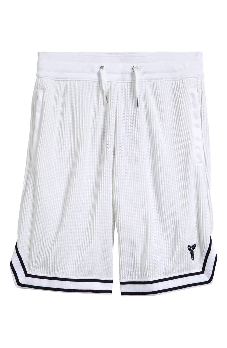 Nike Kids' Kobe Bryant Pleated Mesh Basketball Short, Main, color, 100 White/Black