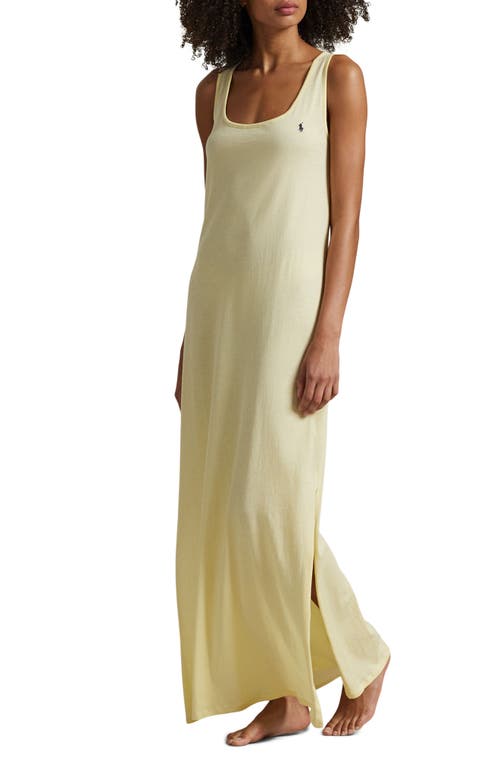 Polo Ralph Lauren Scoop Neck Sleeveless Cotton Nightgown In Yellow
