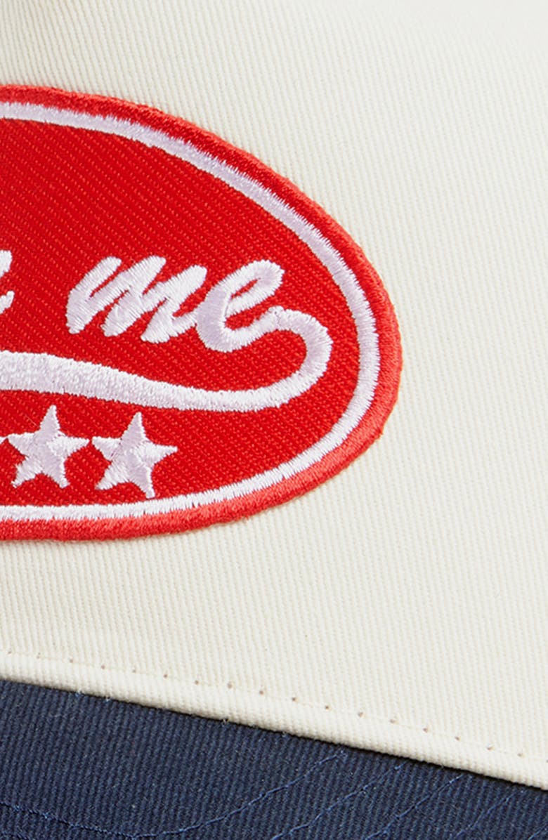 KenzKustomz Beer Me Patch Canvas Snapback Baseball Cap, Alternate, color, Navy