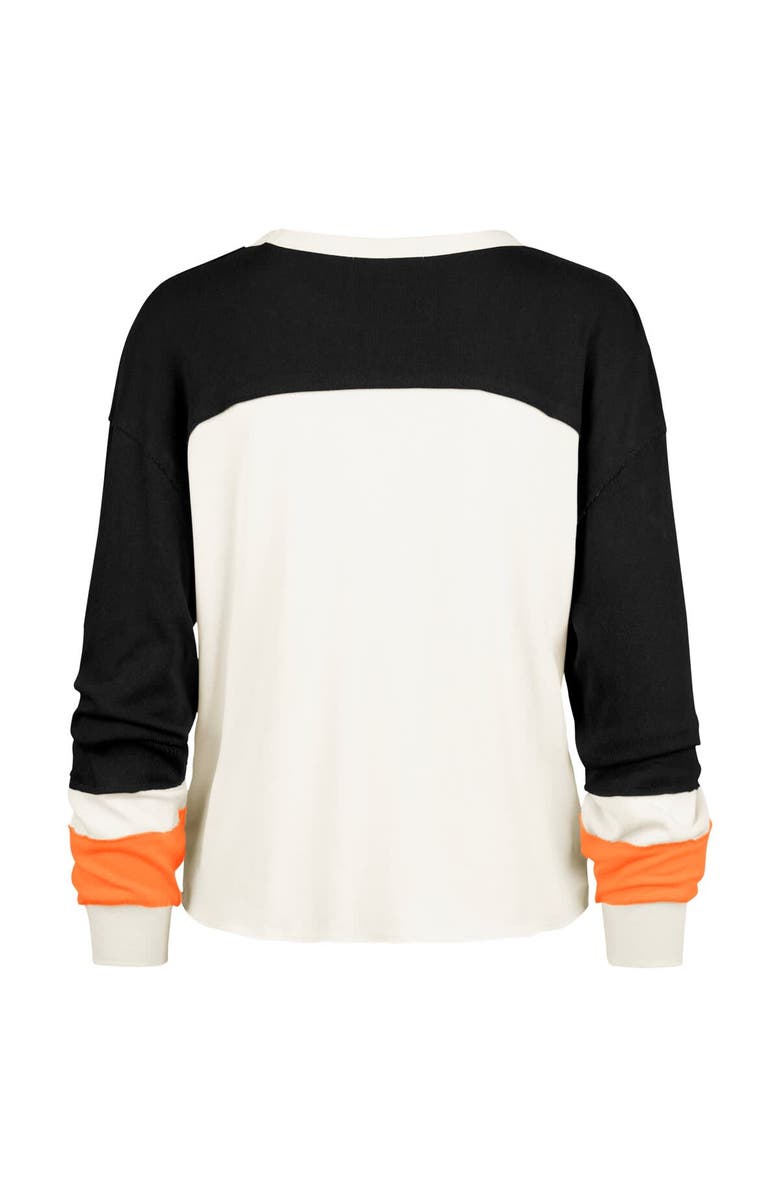 '47 Women's '47 Cream Cincinnati Bengals Double Header Curve Raglan Long Sleeve Crop Top, Alternate, color, Cream