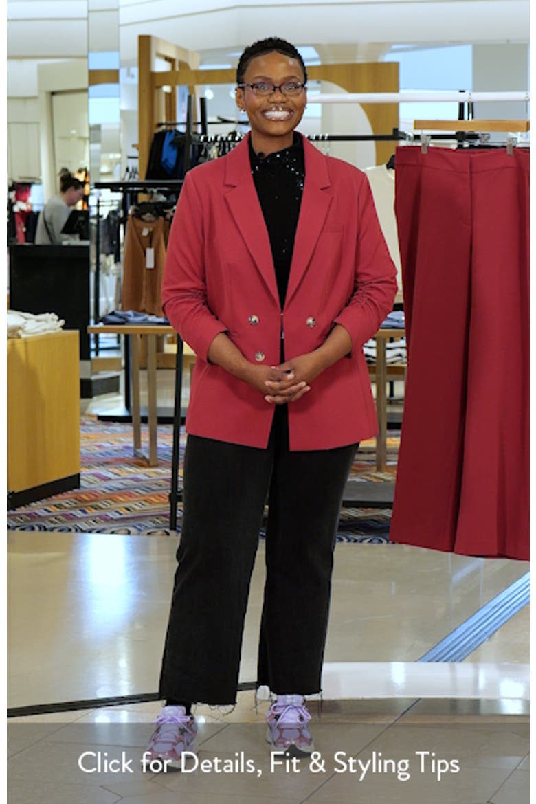 Ruched Sleeve Faux Double Breasted Blazer video