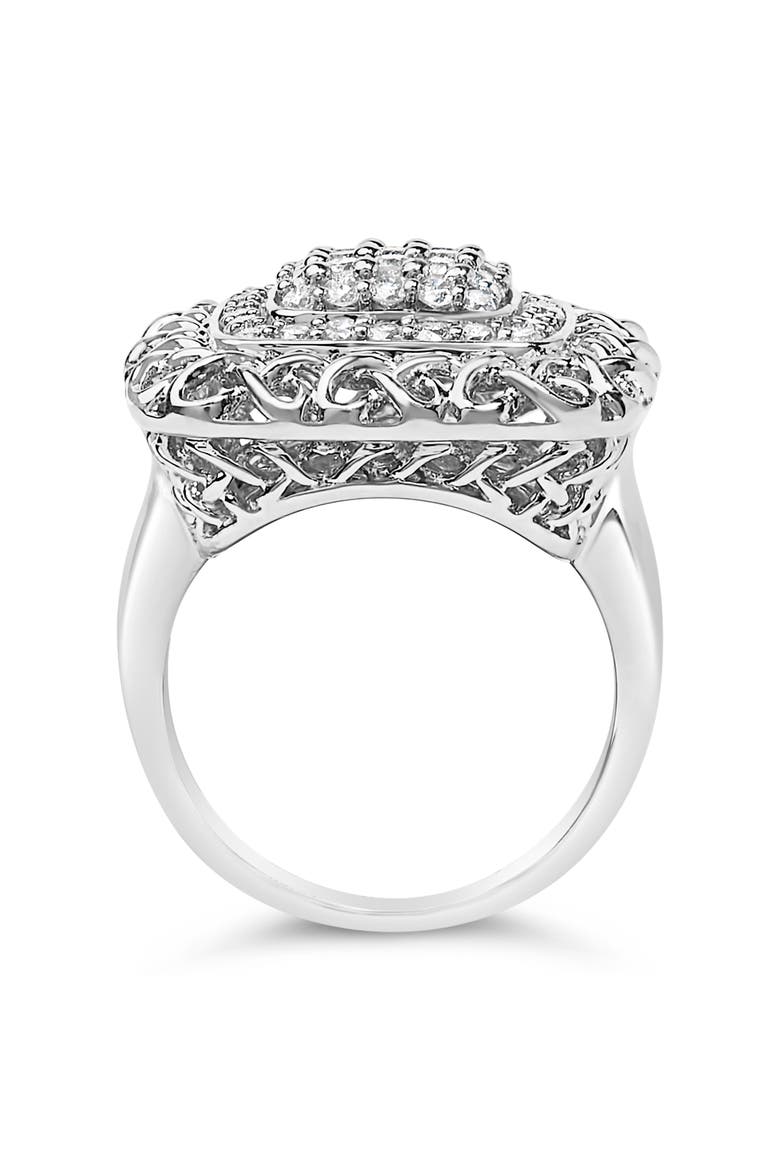 Sterling Silver 1.0 Cttw Diamond Celtic Knot Cocktail Ring, Alternate, color, Silver
