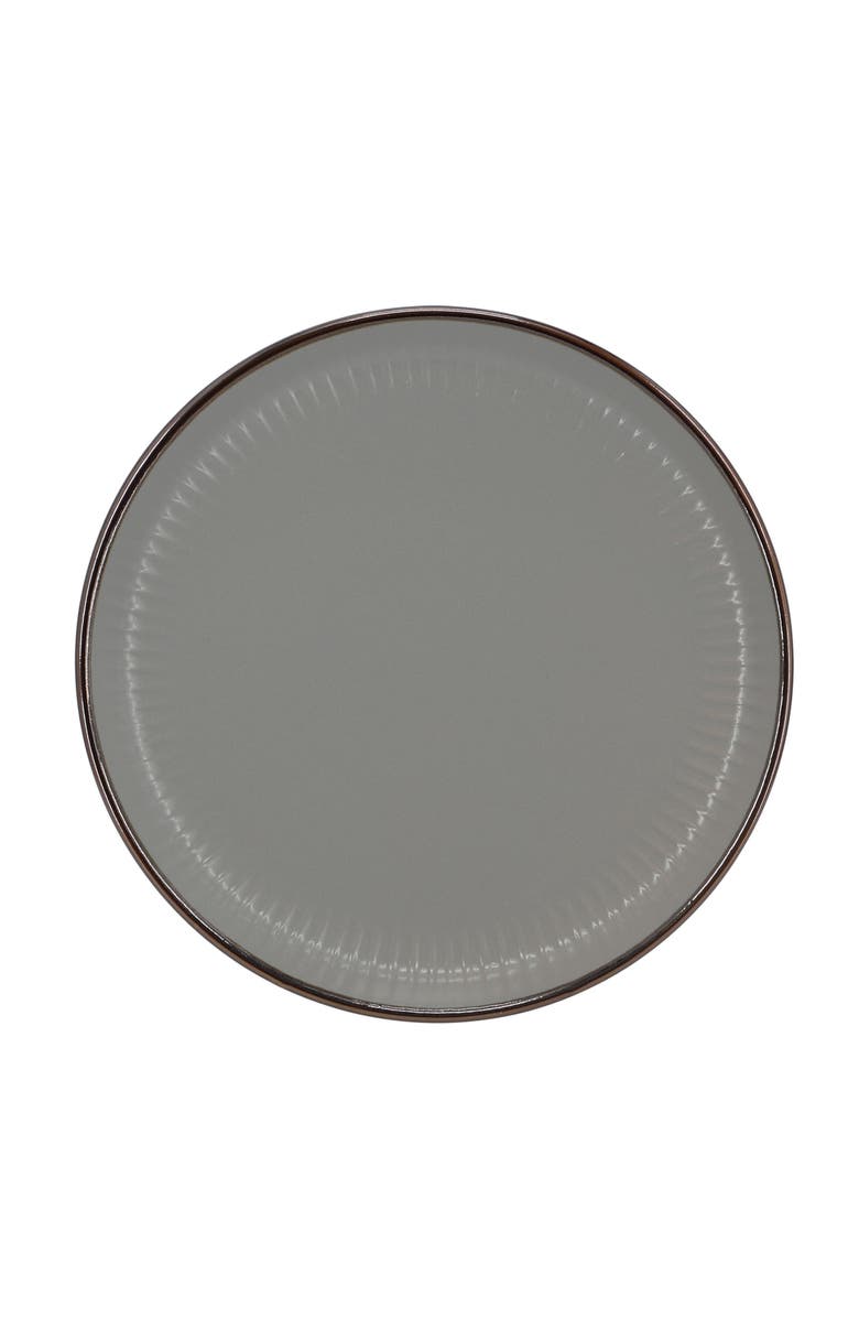 Elama Leo 16 Piece Stoneware Dinnerware Set, Alternate, color, Dark Gray