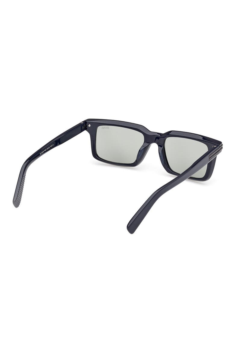 53mm Rectangular Sunglasses, Alternate, color, SHINY BLUE / MATTE GUNMETAL