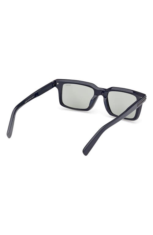 Zegna 53mm Rectangular Sunglasses In Black