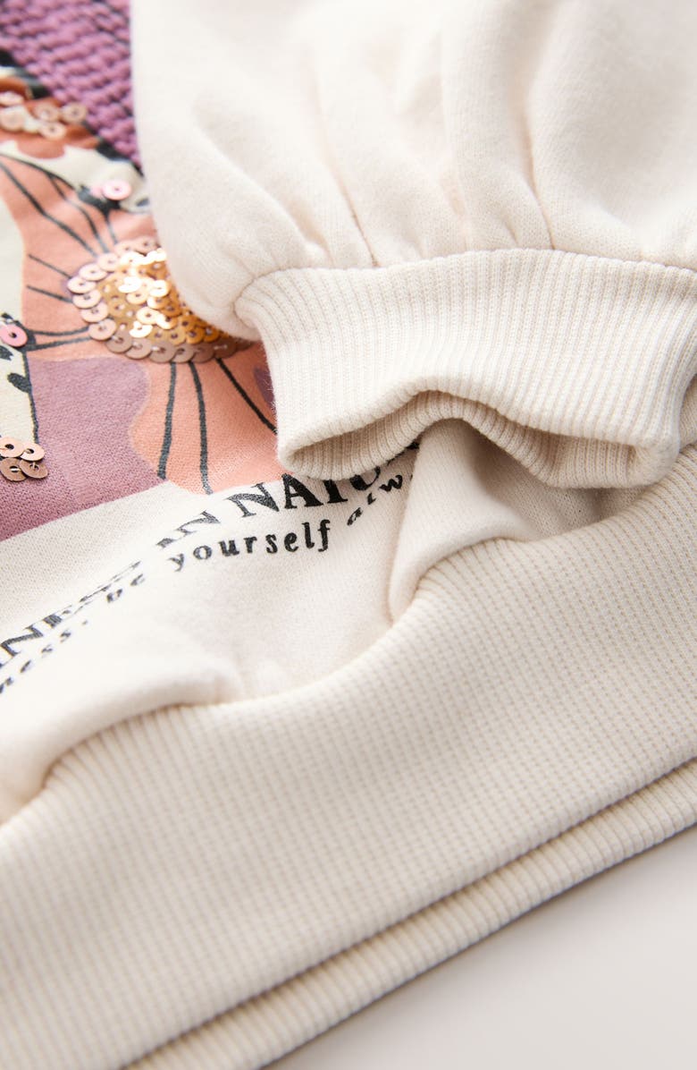 NEXT Kids' Unicorn Sequin Cotton Blend Sweatshirt, Alternate, color, Neutral