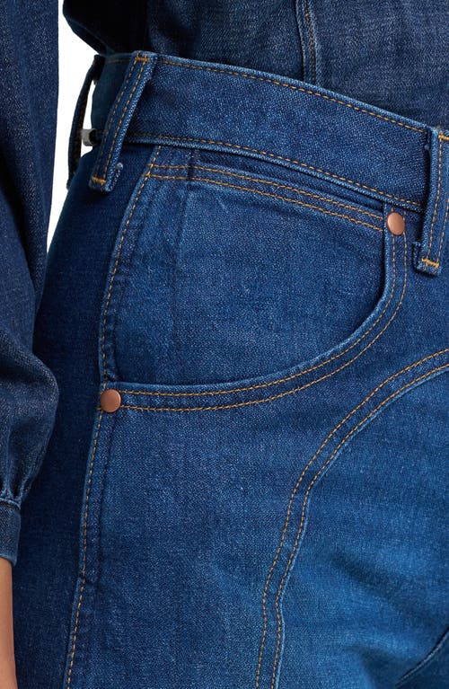Wrangler High Waist Ankle Barrel Jeans In Blue
