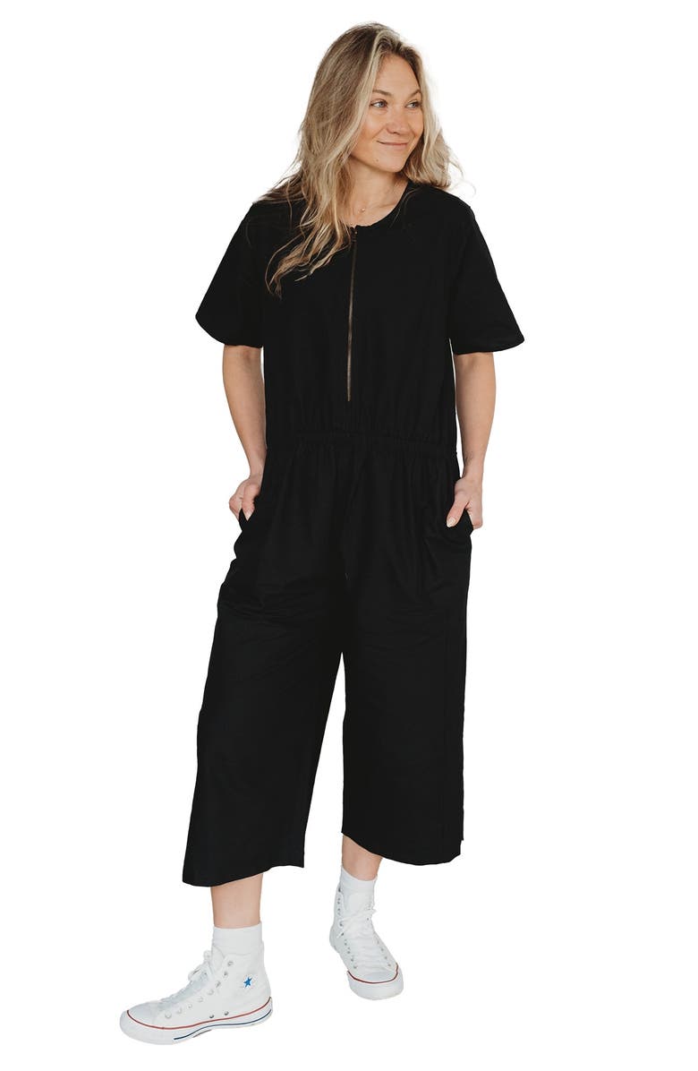Turtledove London Organic Cotton Ethel Jumpsuit, Main, color, Black
