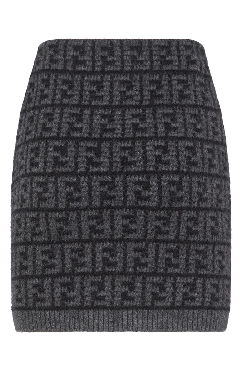 Fendi FF Monogram Cashmere Skirt, Alternate, color, 