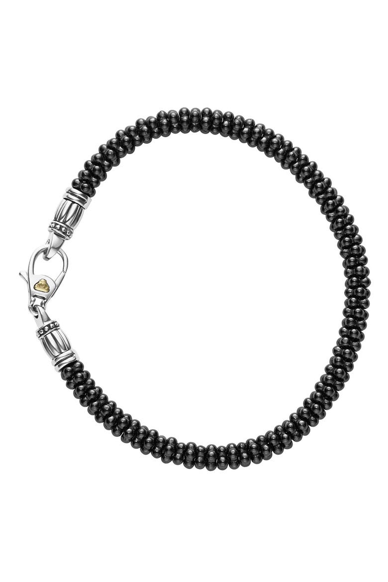 Black & White Ceramic Caviar Bracelet, Alternate, color, BLACK/ GOLD