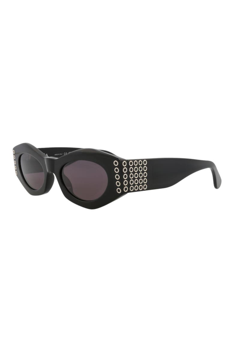 51mm Polarized Round Sunglasses, Alternate, color, BLACK BLACK GREY