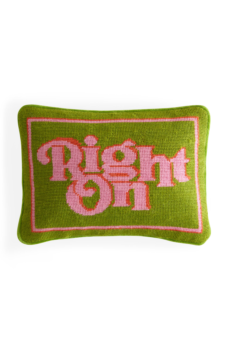 Jonathan Adler Right On Needlepoint Pillow, Main, color,