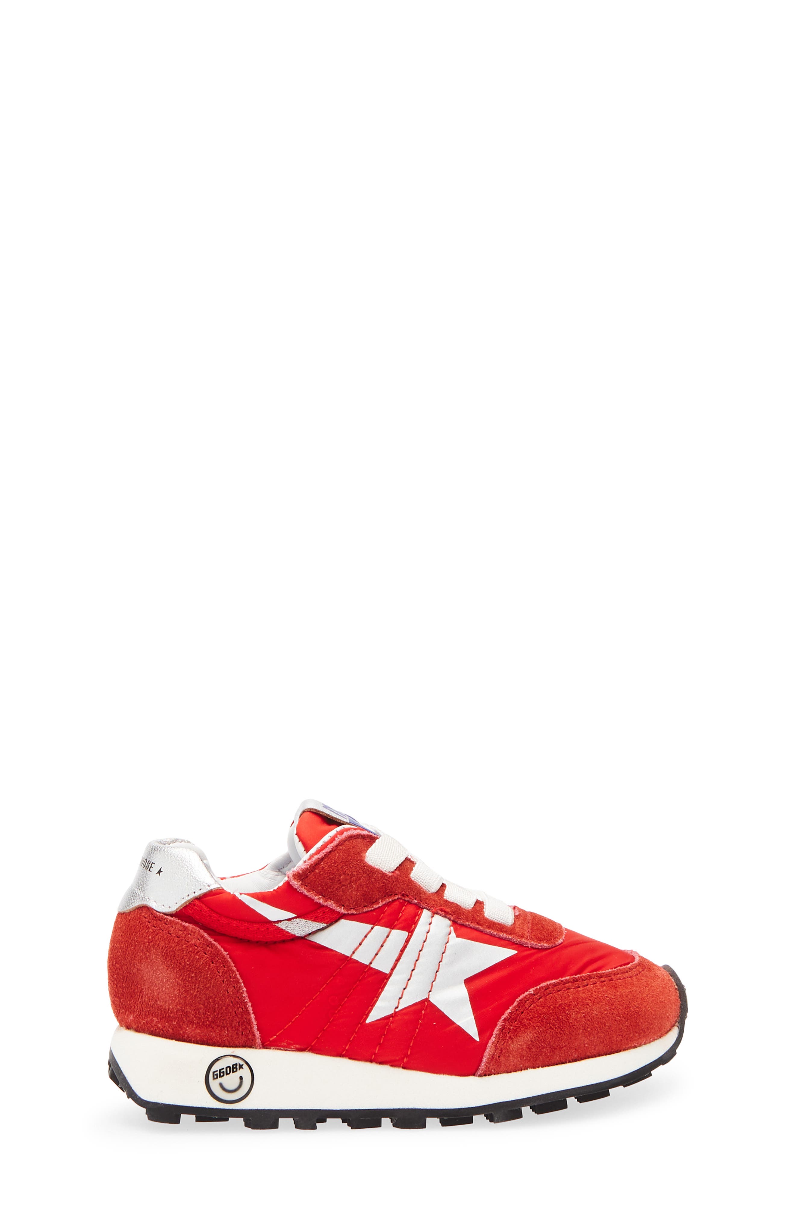 Golden Goose Kids' Running Marathon Mixed Media Sneaker, Alternate, color, Red/ Silver