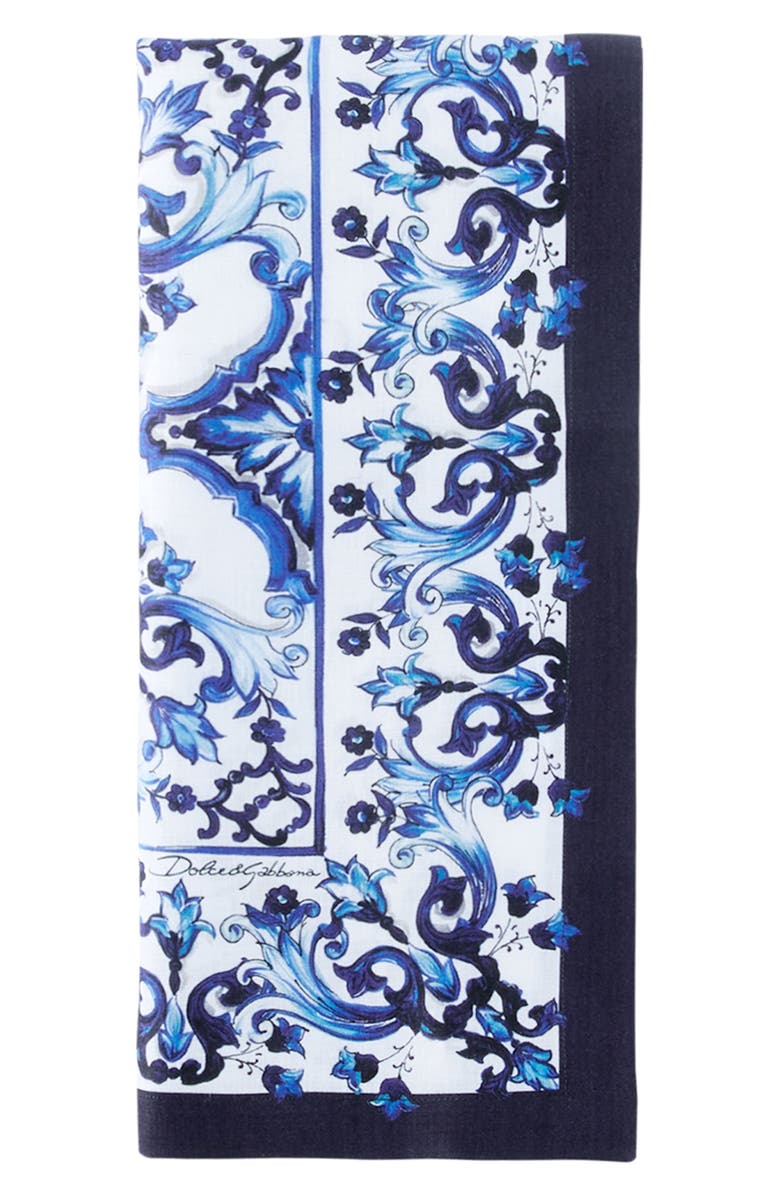 Dolce&Gabbana Blu Meditteraneo Linen Placemat & Napkin Set, Alternate, color, Medium Blue