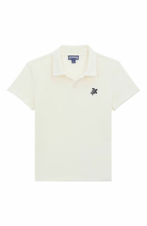 Kids' Embroidered Turtle Terry Polo
