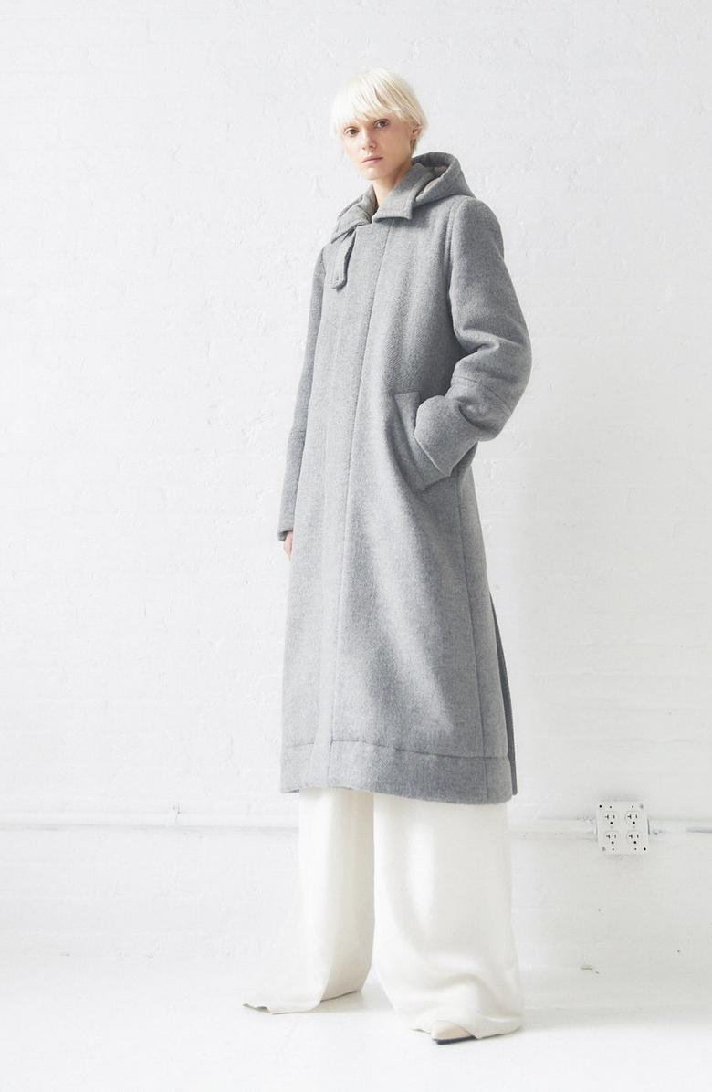 CAALO Down Wool Overcoat, Alternate, color, Gray