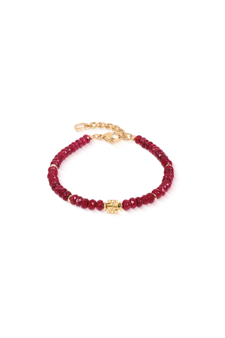 Bracelet Hammered Cube Ruby Gold, Main, color, Red-Gold